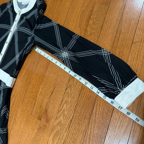 Tory Burch Anja Dress Women’s Medium Black Midi Silk Buttons Old Money Modest - Picture 9 of 11